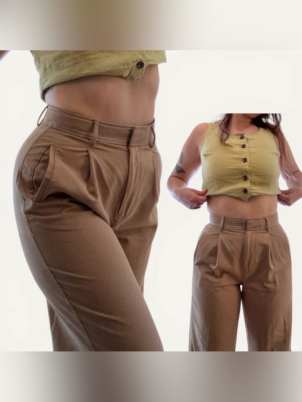 Everlane Way High Drape Pant in Tawny Brown Wide Leg Trousers Minimalist Capsule